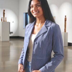 ❄️Leather Jacket in a Gorgeous Blue by Brandon Thomas